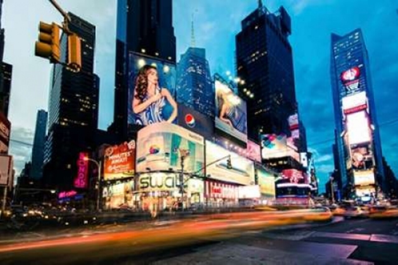 Times Square Rays of Light II Poster Print by Guilliame Gaudet